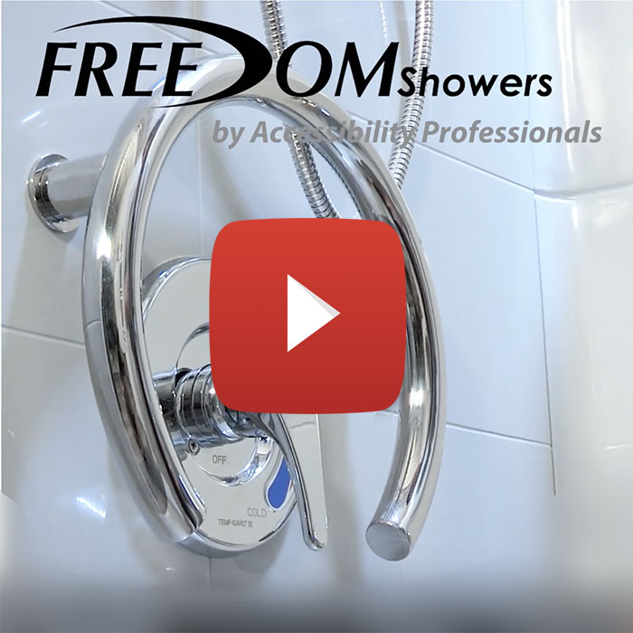 Round 12" Polished Grab Bar for Shower Valve, Integrated Safety and Style